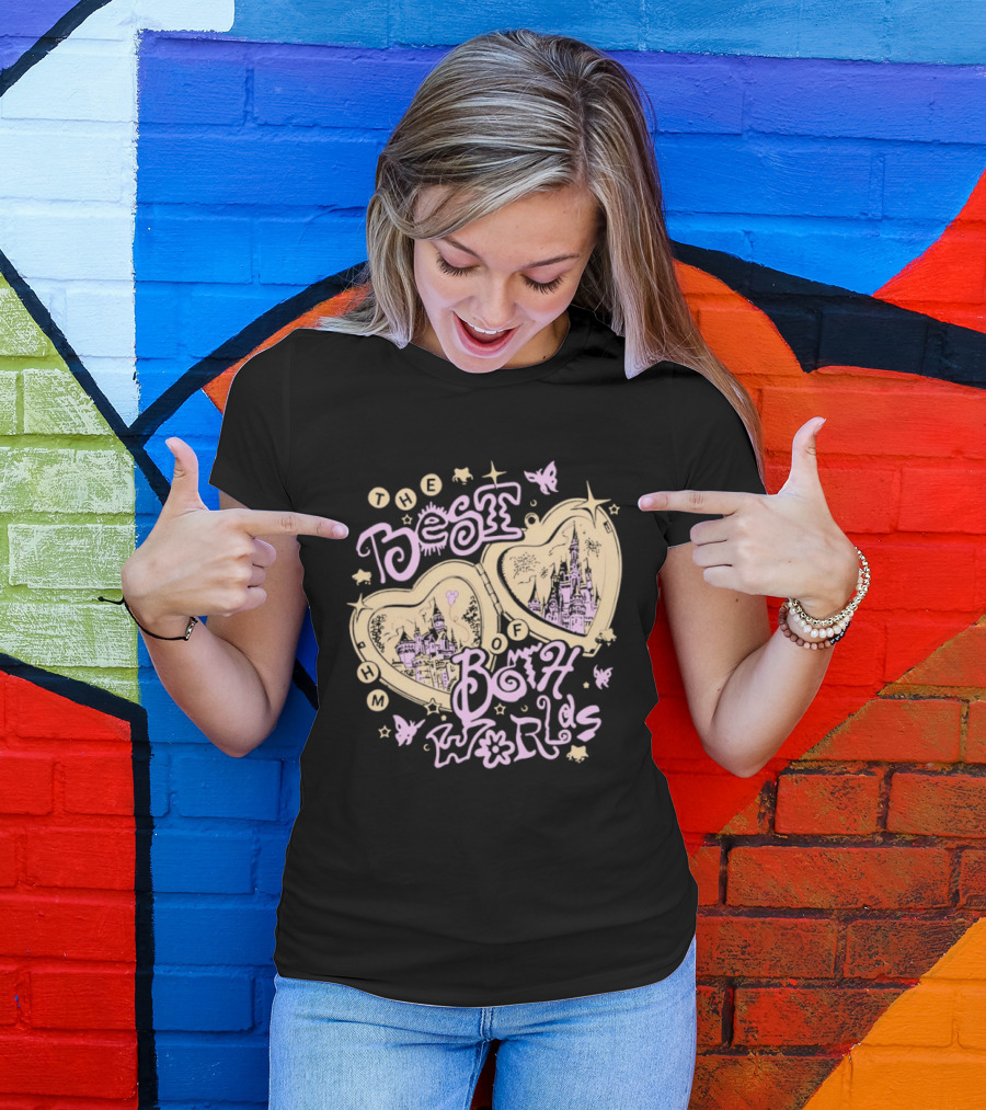 The Best Of Both Worlds Hearts Butterflies Castle Stars T-Shirt