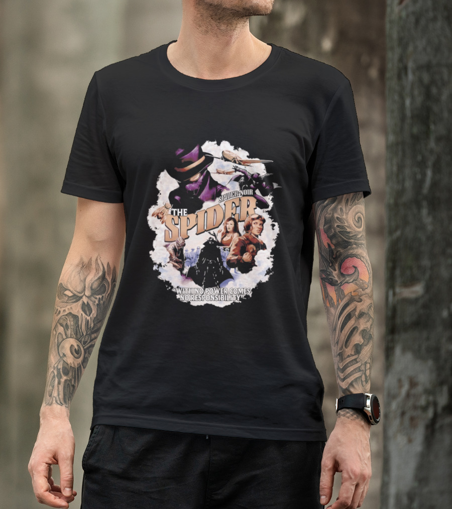 The Spider With No Power Comes No Responsibility Noir Classic Action T-Shirt