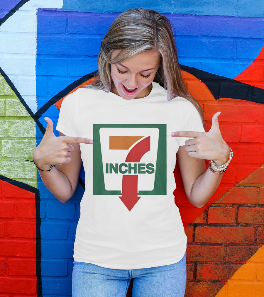 7 Inches Down Arrow Logo In Green And Red T-Shirt