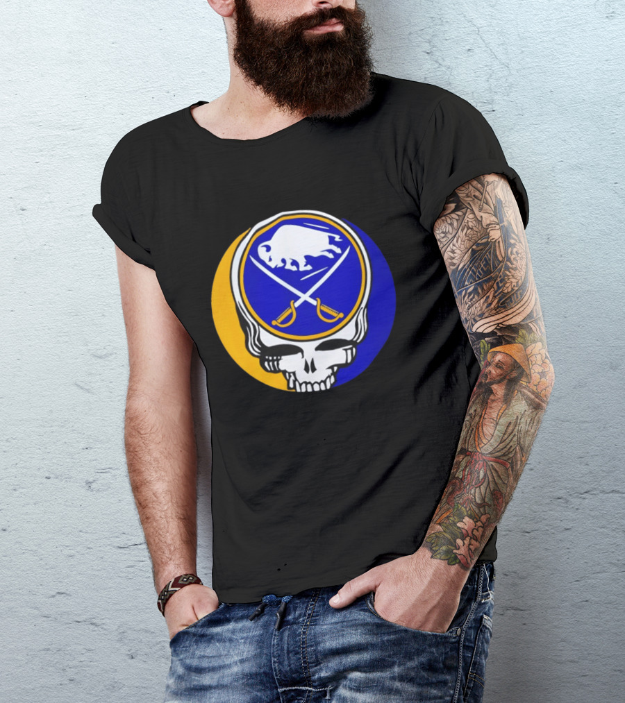 Buffalo Sabres Grateful Dead Steal Your Face Hockey 2026 Collaboration T-Shirt