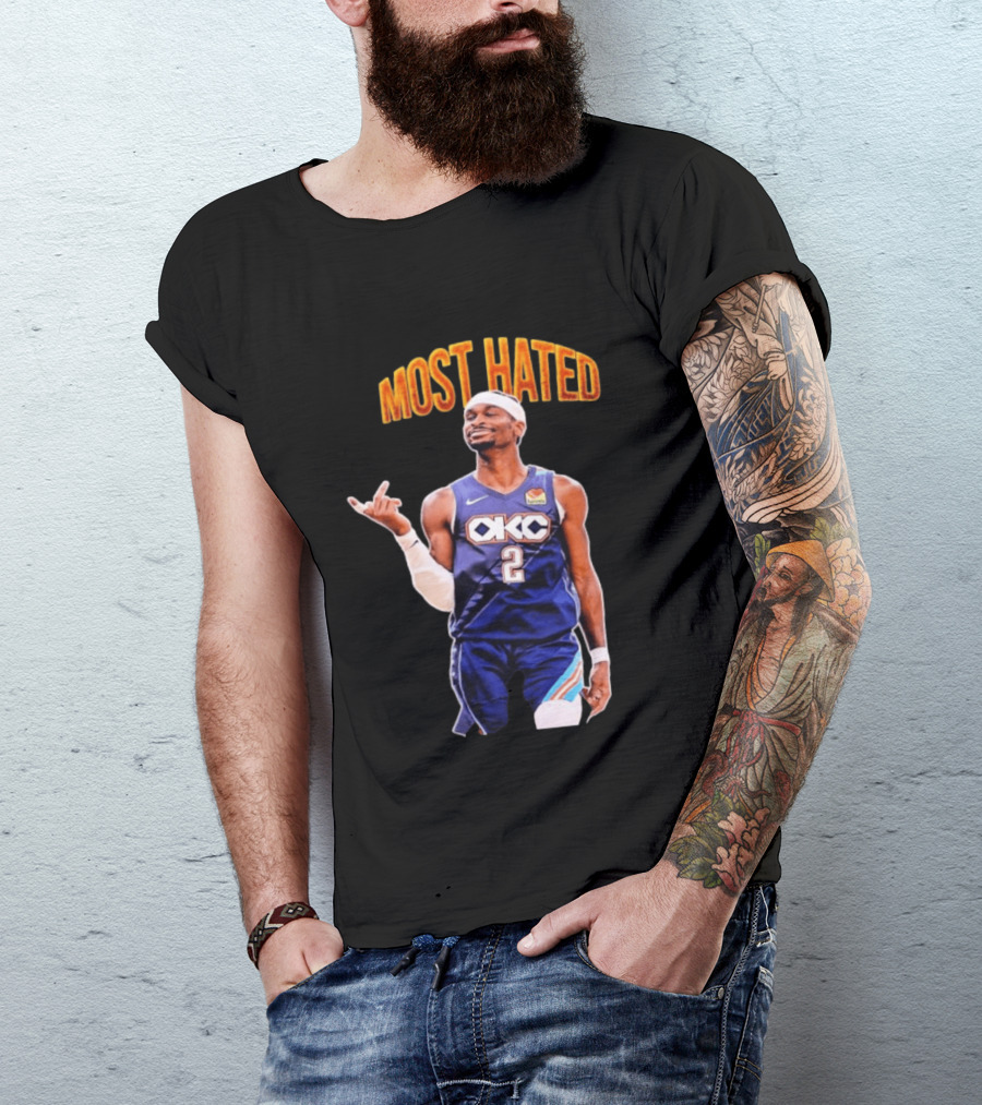 Shai Gilgeous Alexander OKC 2 NBA Basketball "MOST HATED T-Shirt