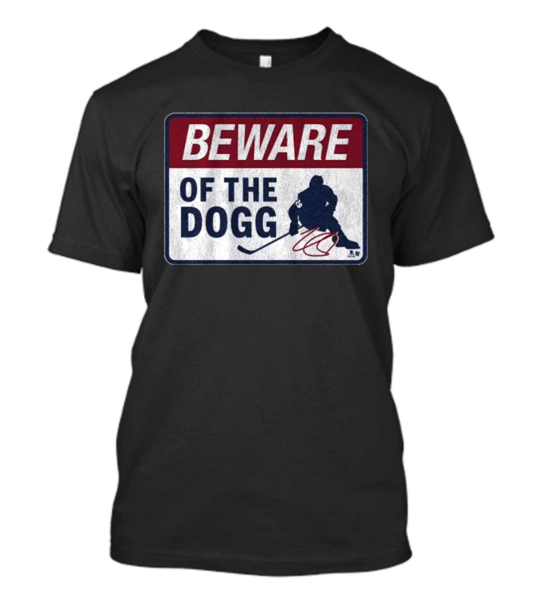 Beware Of The Dogg Hockey Silhouette Number 29 Nathan MacKinnon Signature T-Shirt