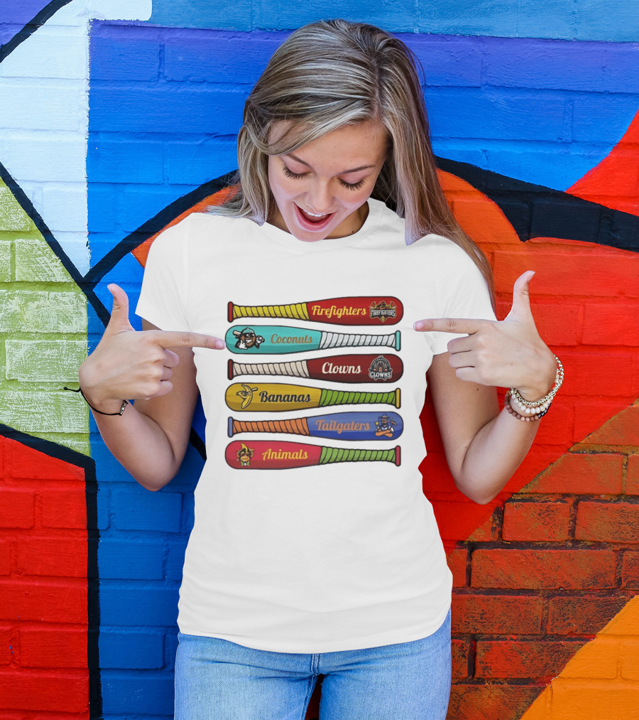 Firefighters Coconuts Clowns Bananas Tailgaters Animals Baseball Bats T-Shirt