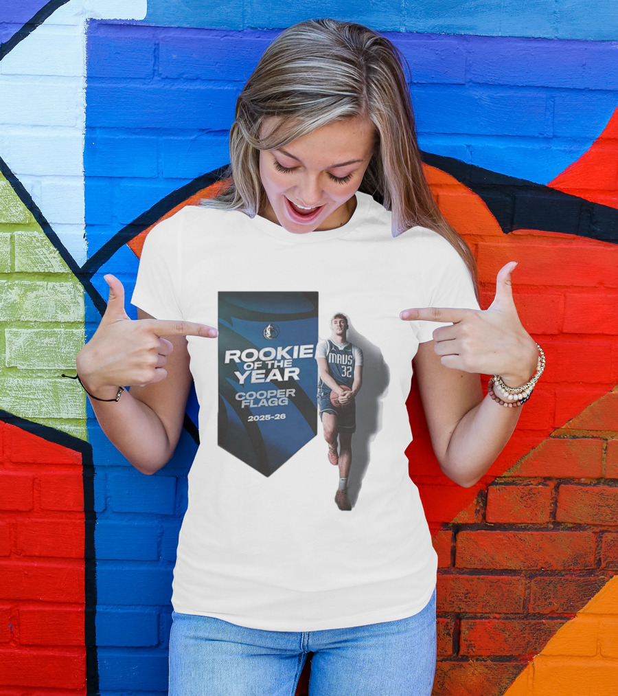 Rookie Of The Year Cooper Flagg 2025 26 Dallas Mavericks Mavs 32 T-Shirt