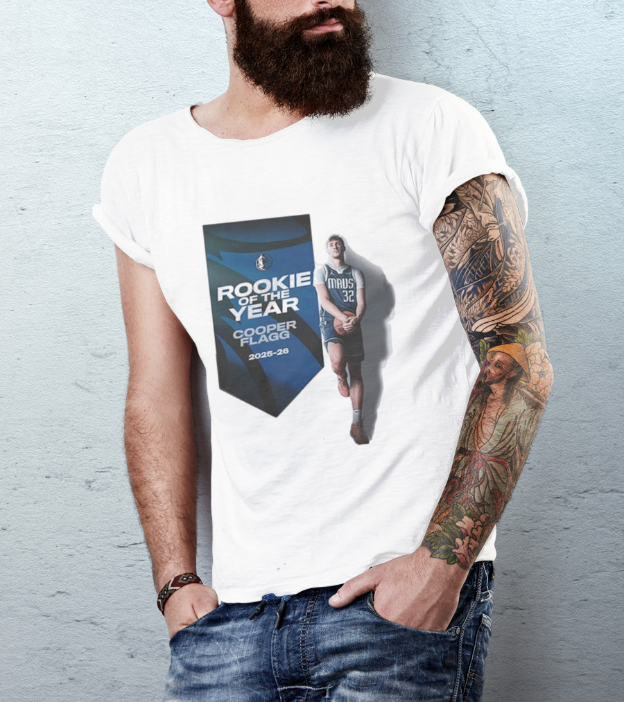 Rookie Of The Year Cooper Flagg 2025 26 Dallas Mavericks Mavs 32 T-Shirt