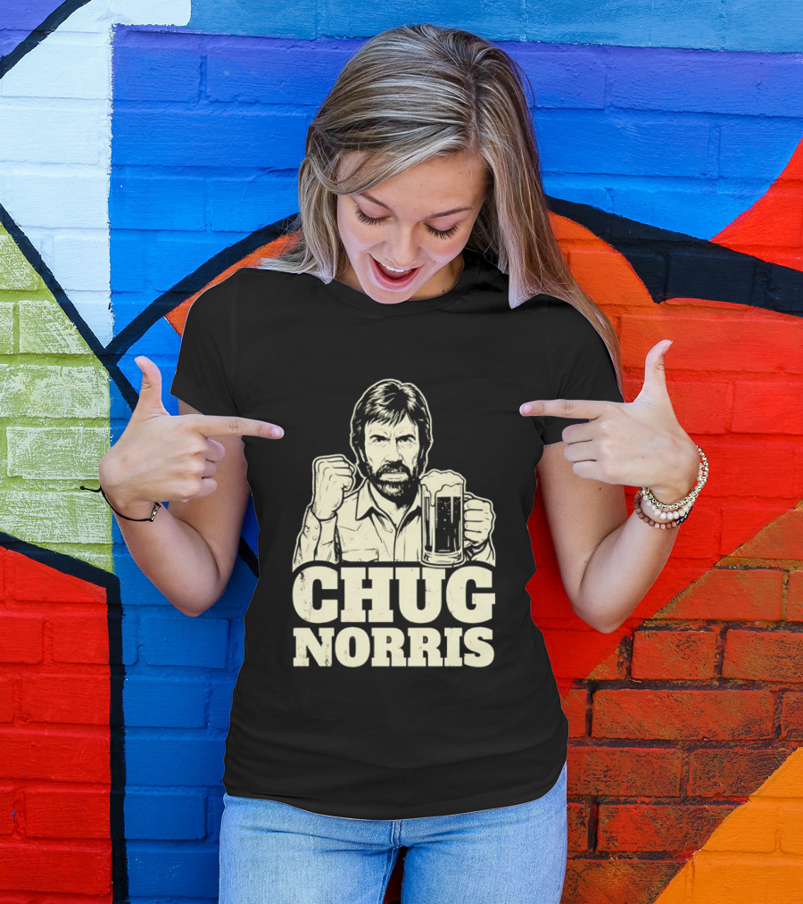 Chug Norris Beer Funny Drinking Joke T-Shirt
