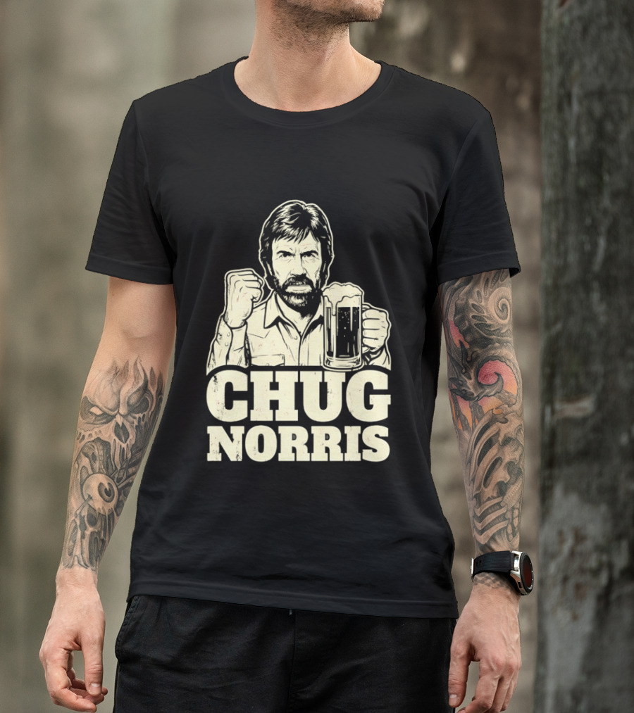 Chug Norris Beer Funny Drinking Joke T-Shirt