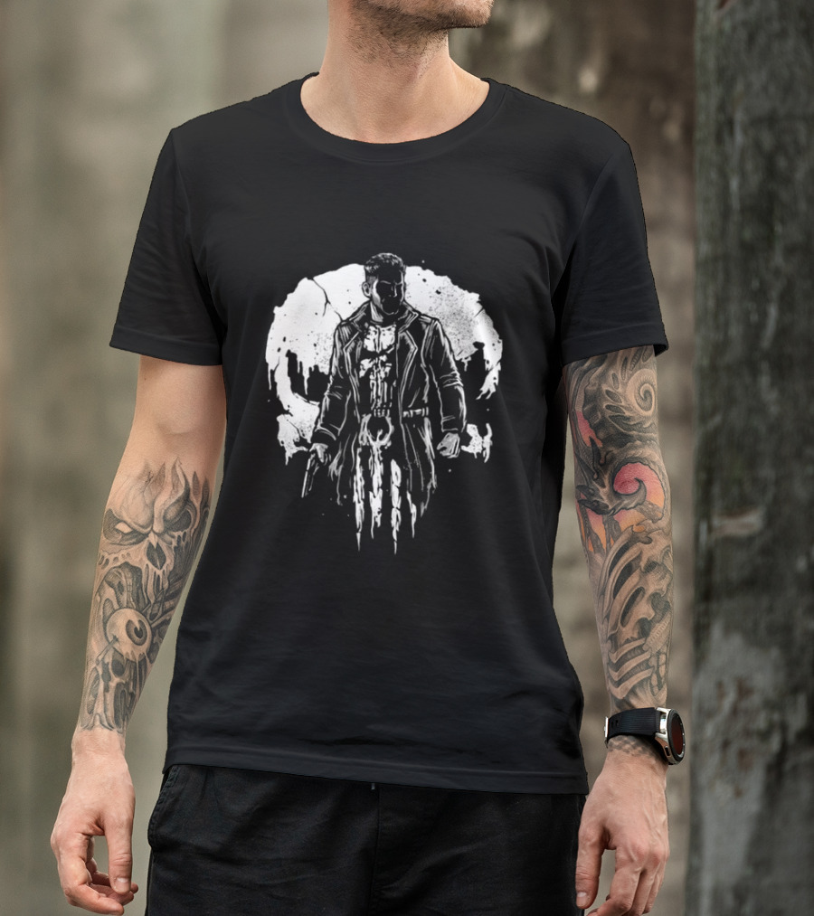 Frank Castle Aka Punisher He Who Punishes Iconic Vigilante Symbol Merchandise T-Shirt