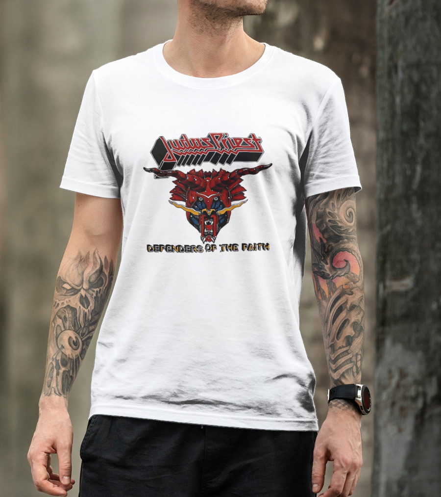Judas Priest Defenders Of The Faith Album Cover Art Demon Helmet T-Shirt