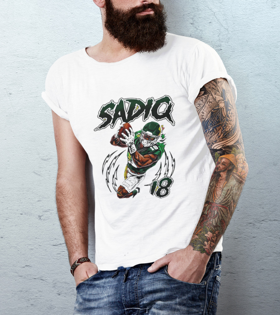 Sadiq 18 New York Jets Hand Drawn Kenyon Football T-Shirt