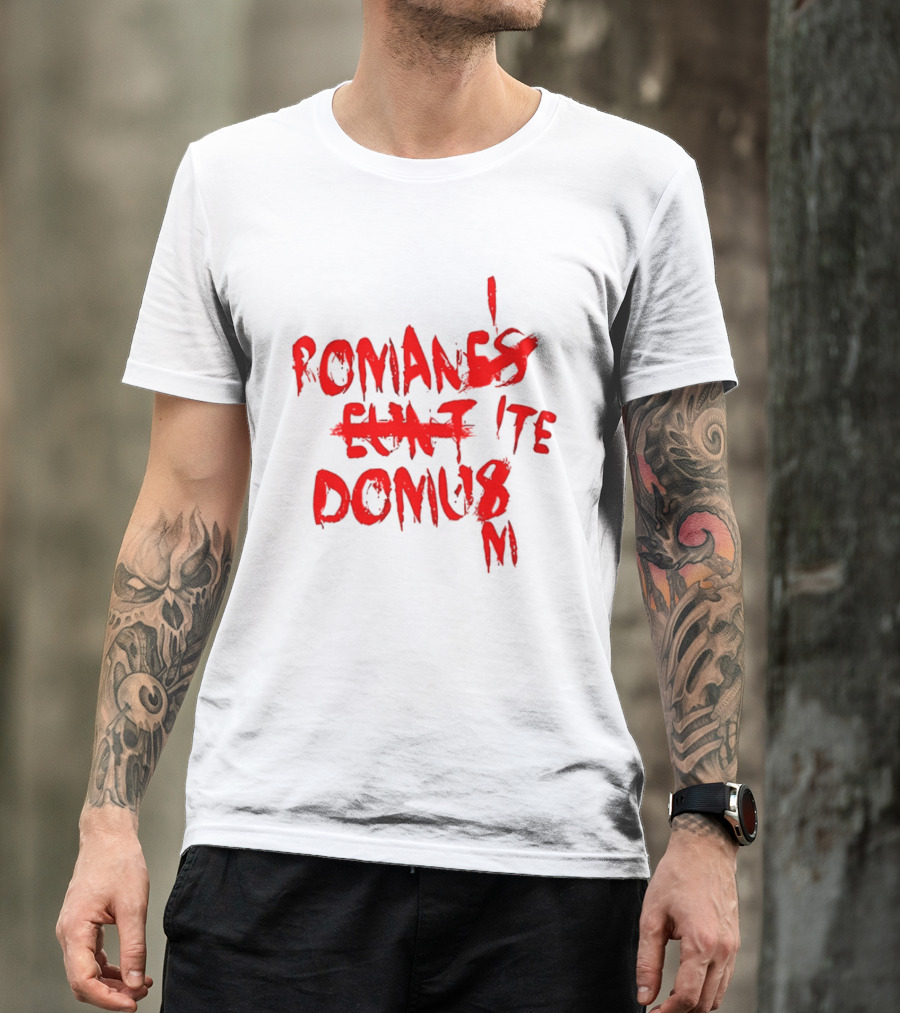 Romanes Eunt Domus Graffiti Style Python Sketch Monty Python Joke T-Shirt