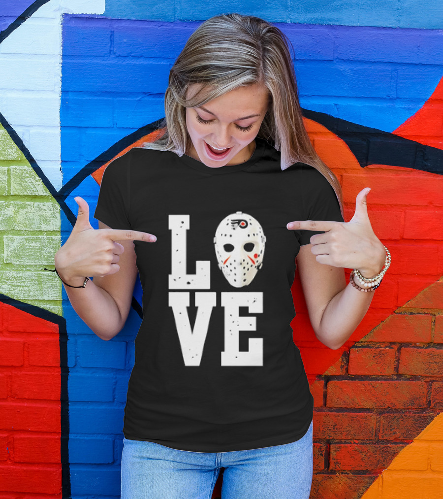 Philadelphia Flyers Love Hockey Goalie Mask T-Shirt