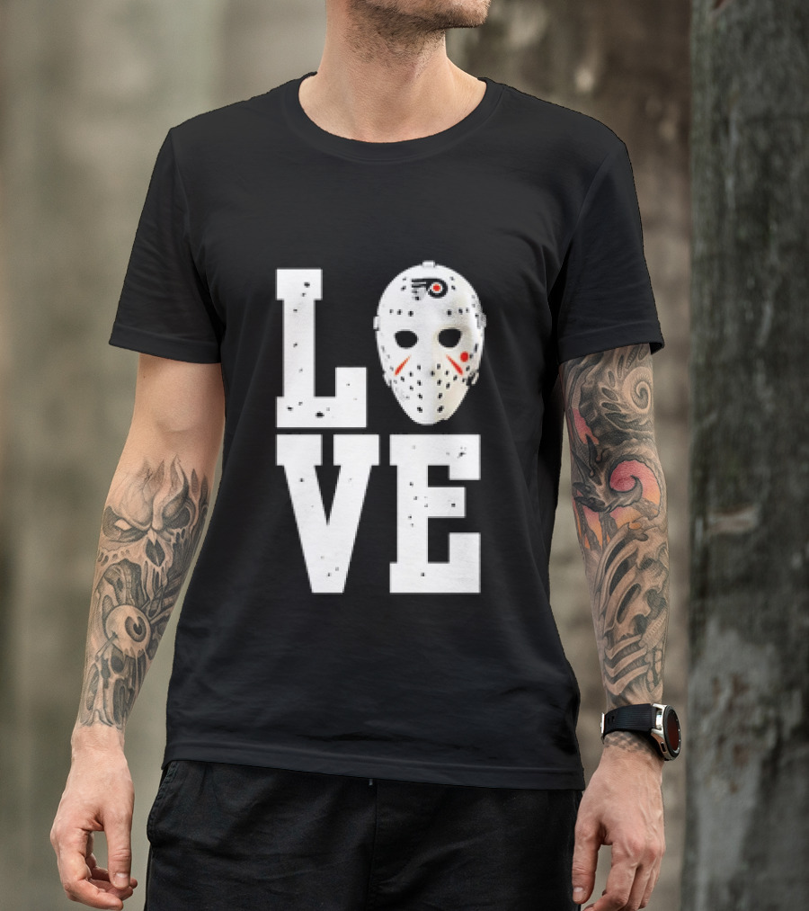 Philadelphia Flyers Love Hockey Goalie Mask T-Shirt