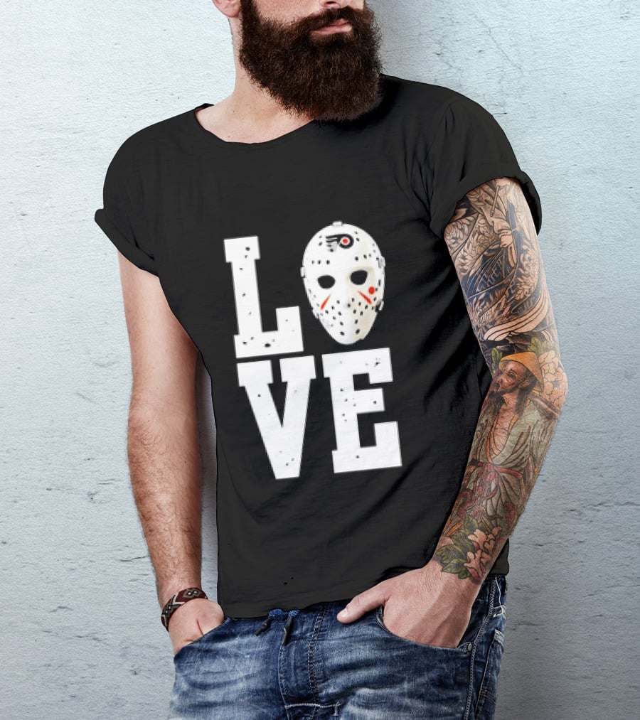 Philadelphia Flyers Love Hockey Goalie Mask T-Shirt