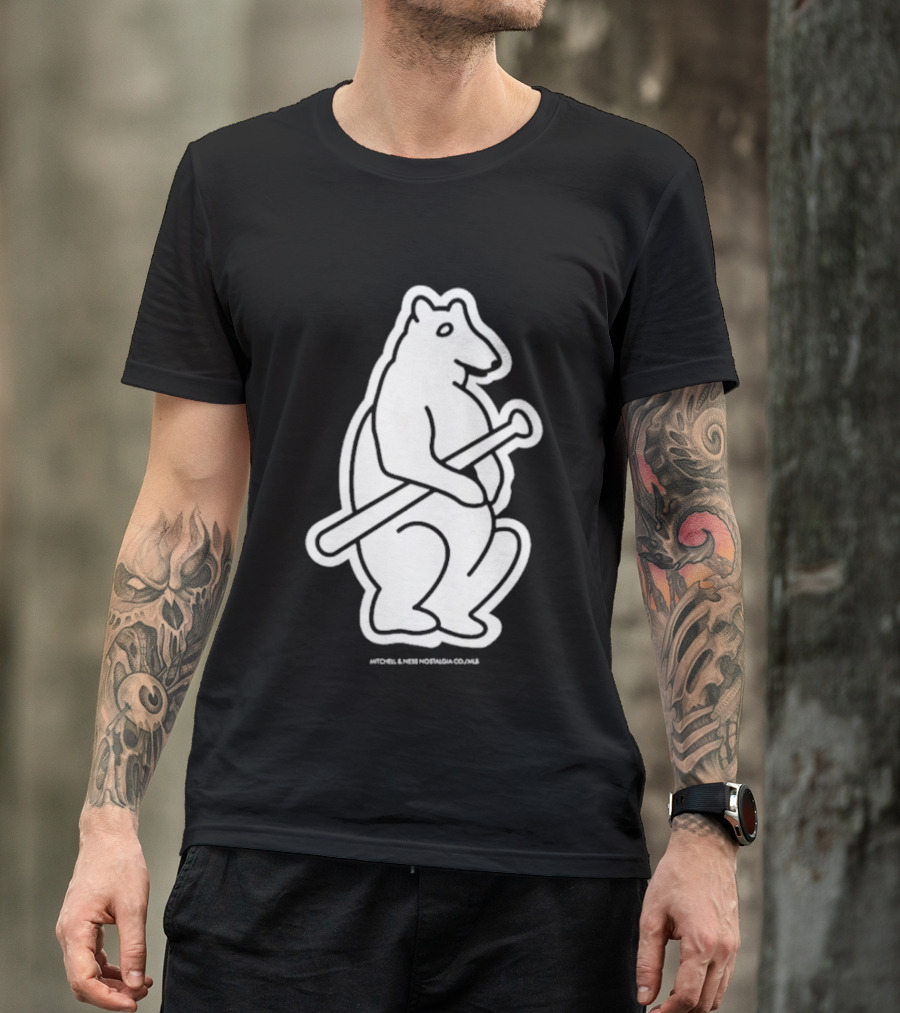 Chicago Cubs Mitchell & Ness Vintage Bear With Bat T-Shirt