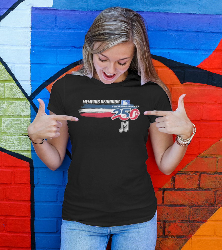 Memphis Redbirds Celebrating America's 250th MILB Music Note T-Shirt