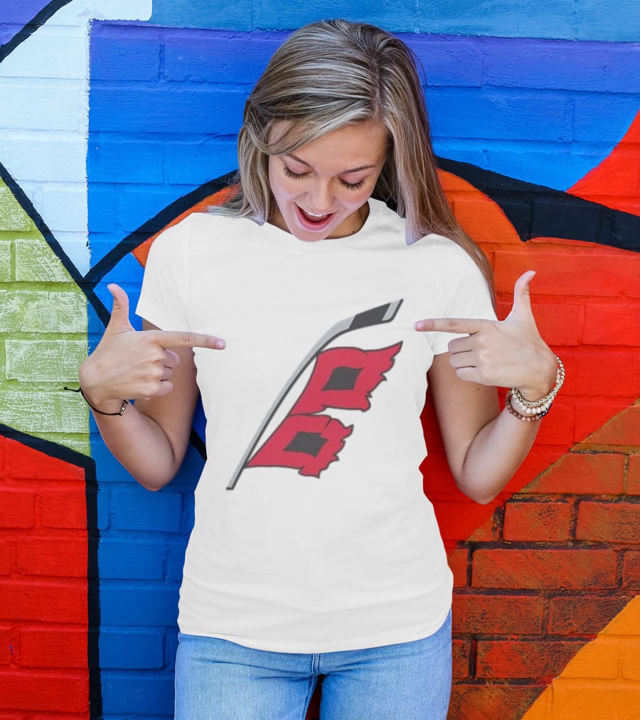 Carolina Hurricanes Red Storm Surge Hockey Stick Flag T-Shirt
