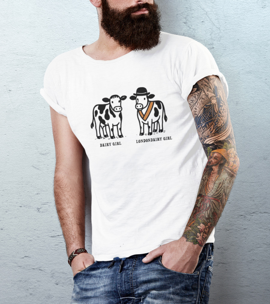 Dairy Girl Vs Londondairy Girl Funny Cow Humor T-Shirt