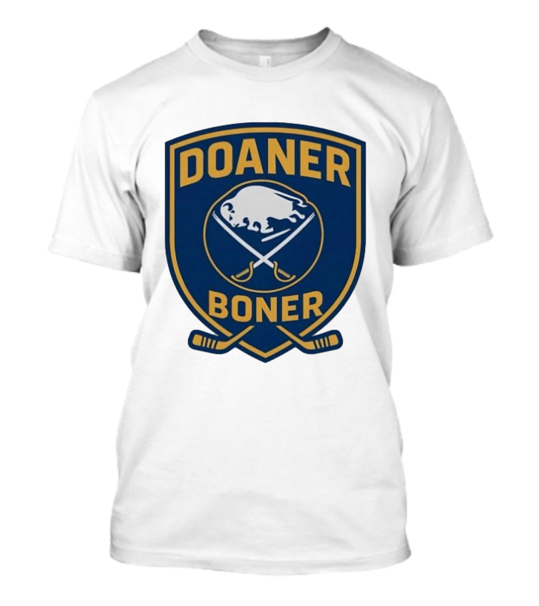 Buffalo Sabres Doaner Boner Logo With Crossed Hockey Sticks T-Shirt