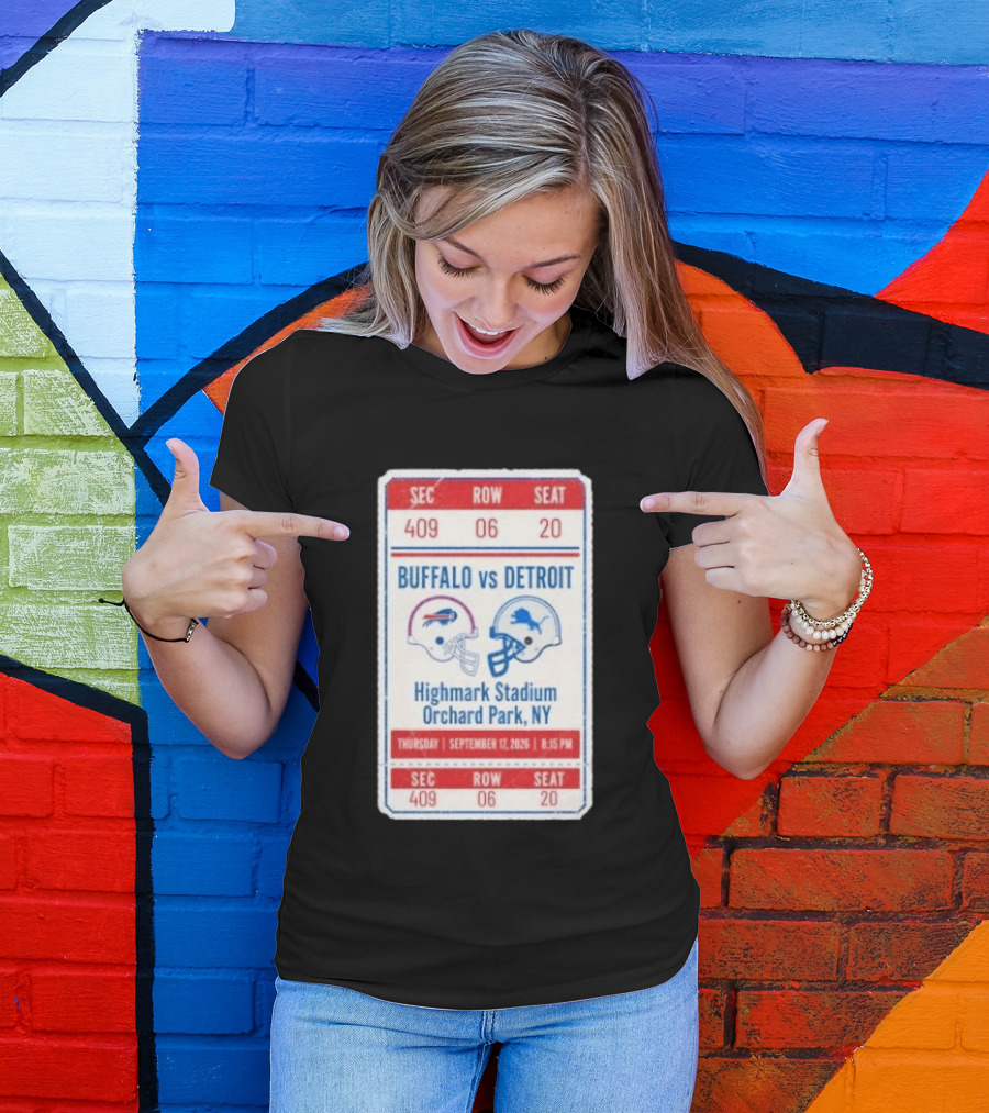 Buffalo Vs Detroit Highmark Stadium Orchard Park NY September 12 2026 Football Match Helmets T-Shirt