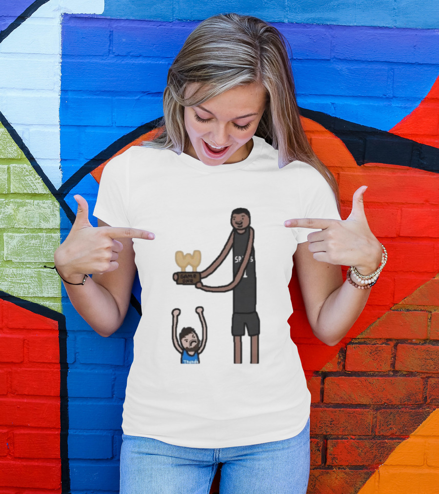 Spurs Victor Wembanyama Game One Vs Thunder Basketball Cartoon T-Shirt