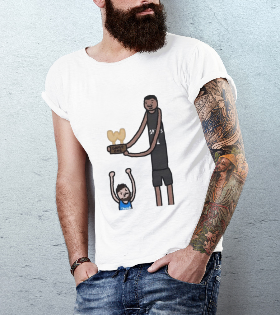 Spurs Victor Wembanyama Game One Vs Thunder Basketball Cartoon T-Shirt