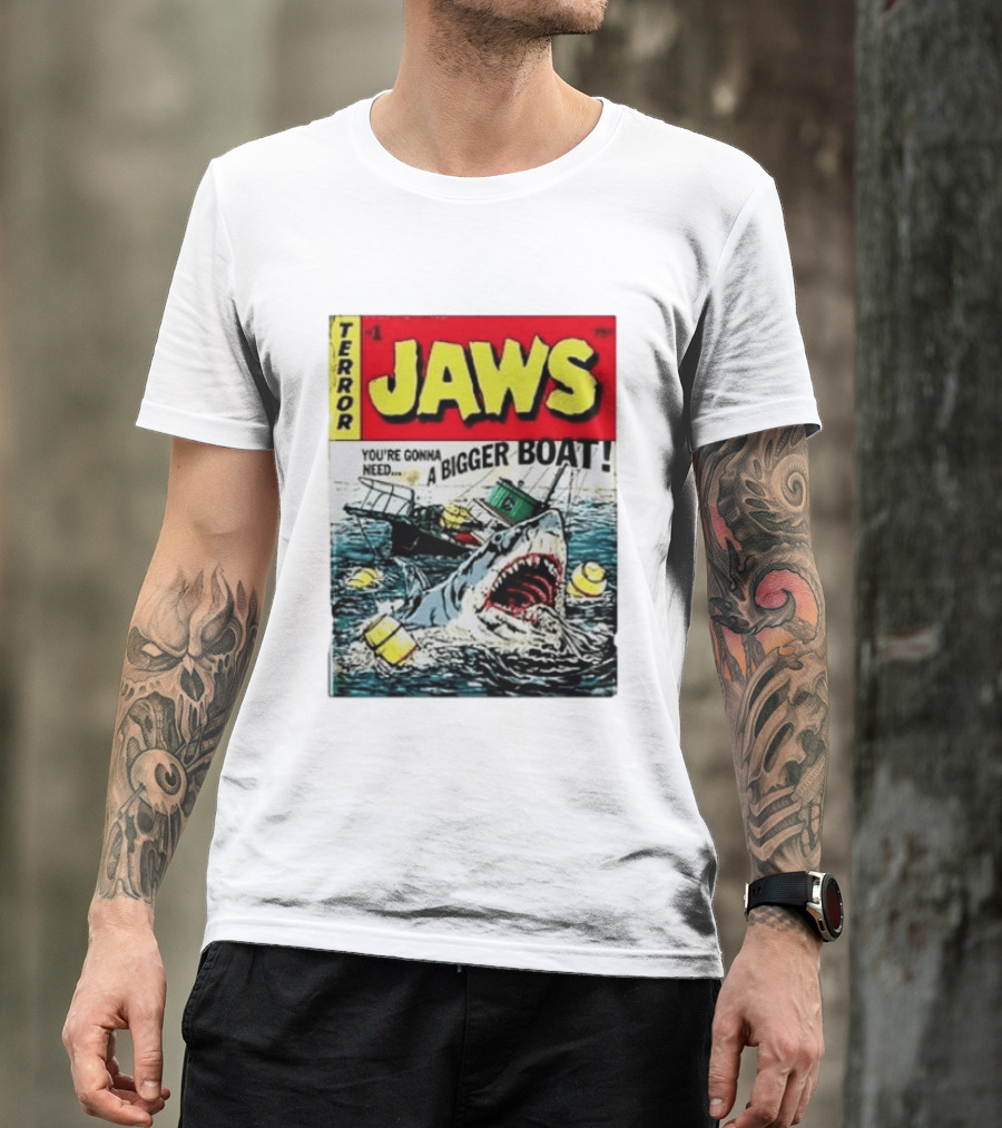 Terror Jaws Comic Cover You're Gonna Need A Bigger Boat T-Shirt