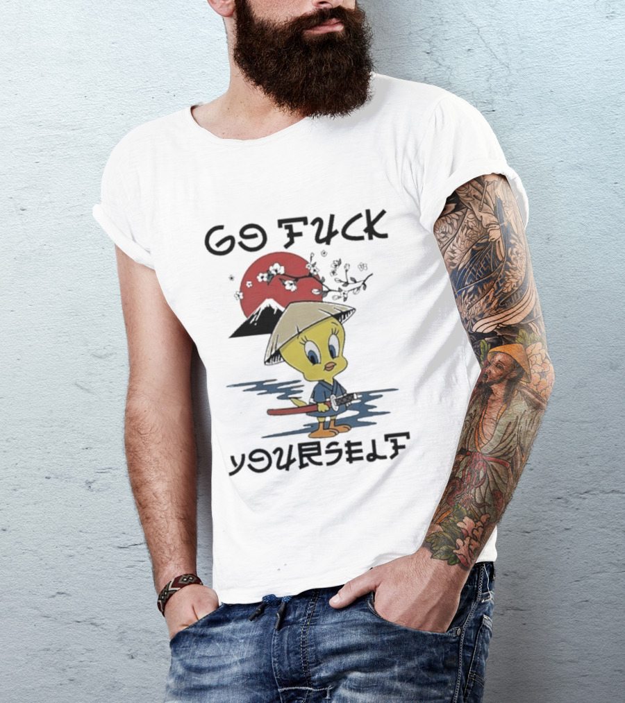 Looney Tunes Tweety Bird Samurai Go Fuck Yourself T-Shirt
