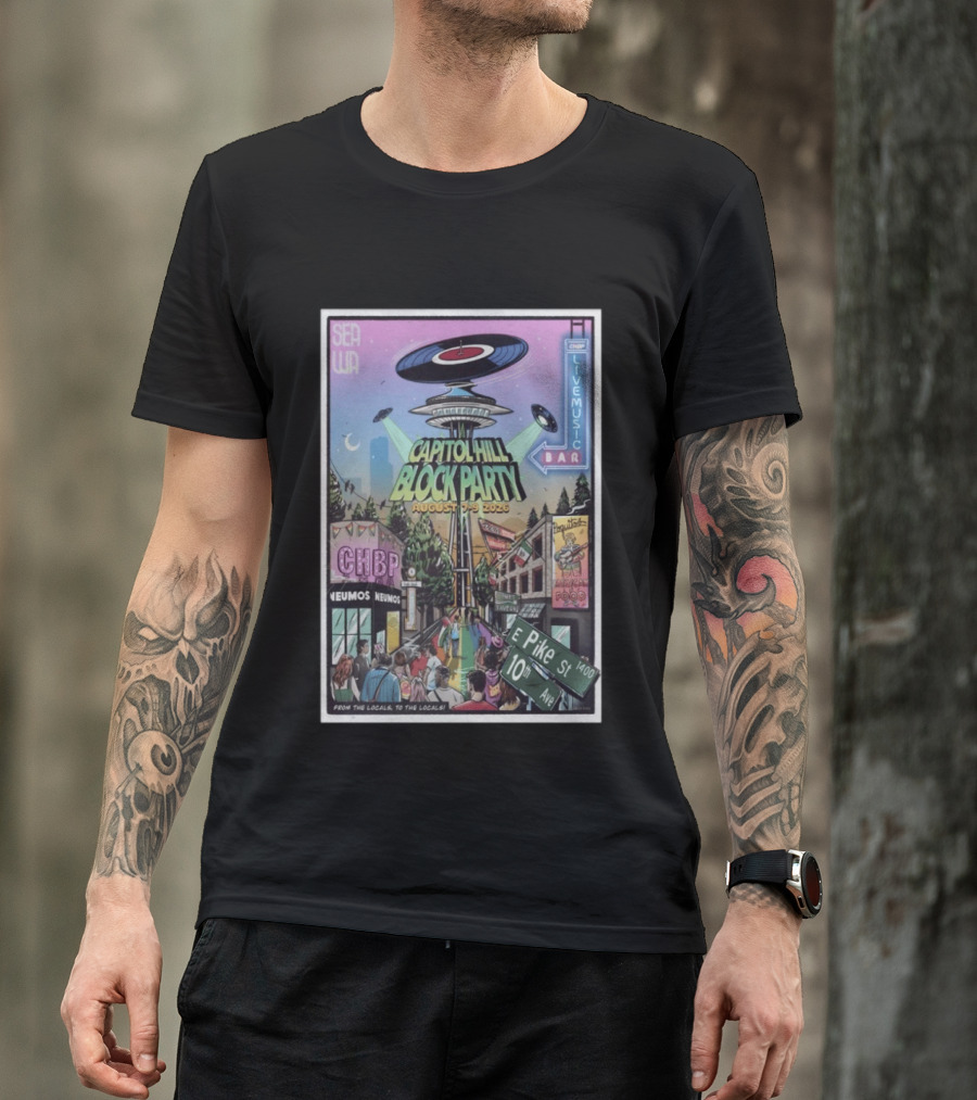 Capitol Hill Block Party 2026 Seattle Live Music August 5 9 T-Shirt
