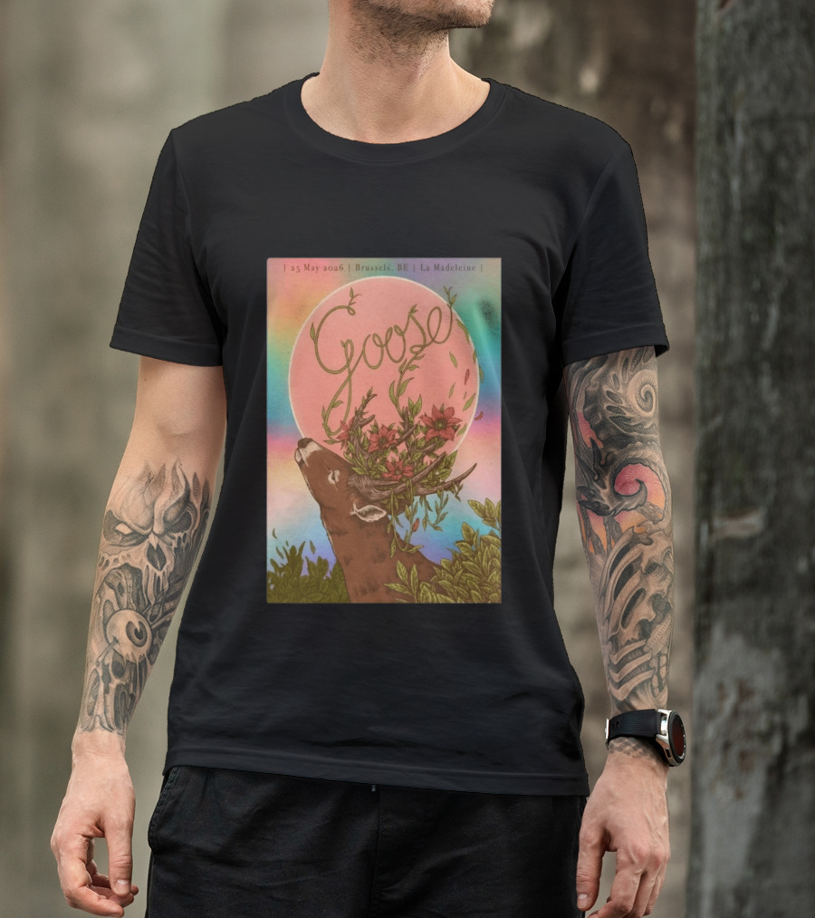 Goose Brussels BE La Madeleine May 25 2026 Deer With Blossoms T-Shirt