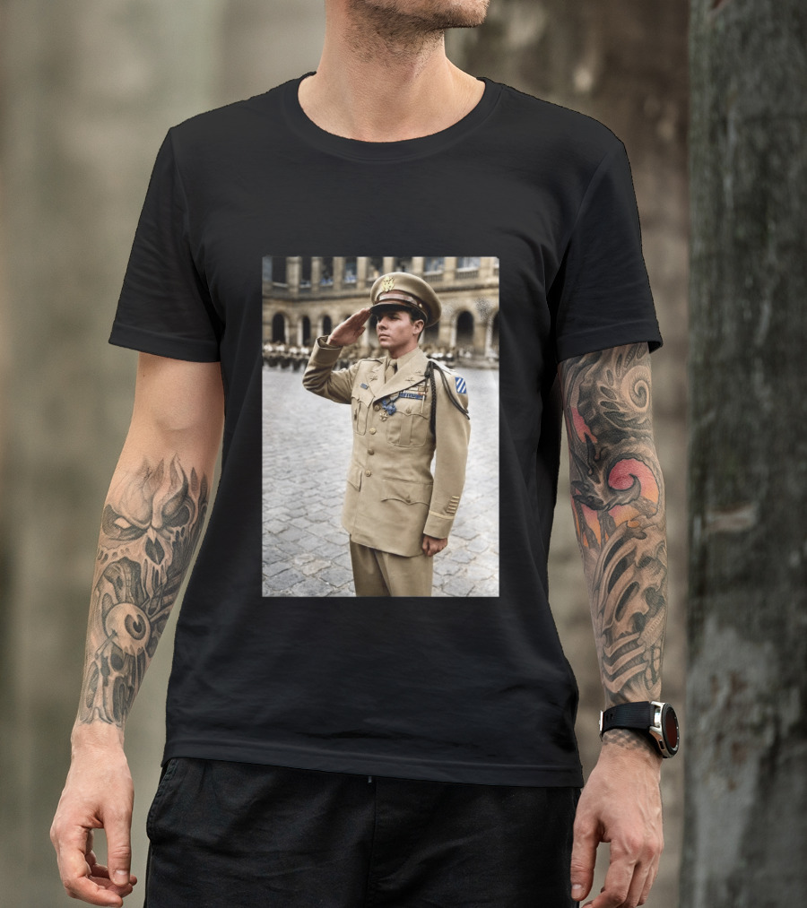 Audie Murphy The Boy Who Wouldn't Die May 28 1971 Plane Crash Hero 45 T-Shirt