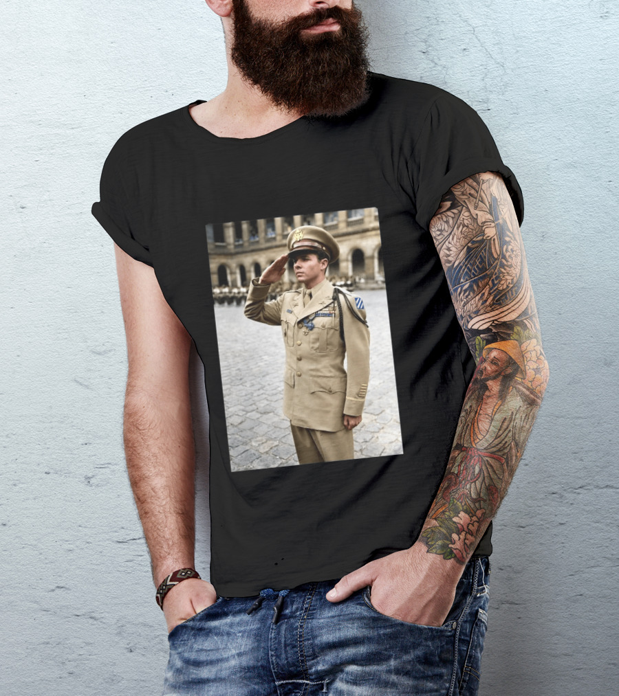 Audie Murphy The Boy Who Wouldn't Die May 28 1971 Plane Crash Hero 45 T-Shirt