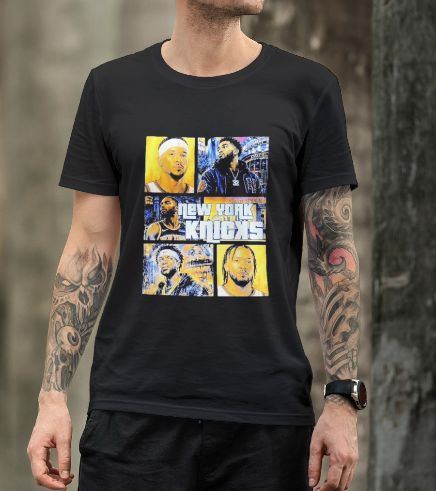 New York Knicks Yankee Stadium Cuffel Street Basketball Collaboration T-Shirt