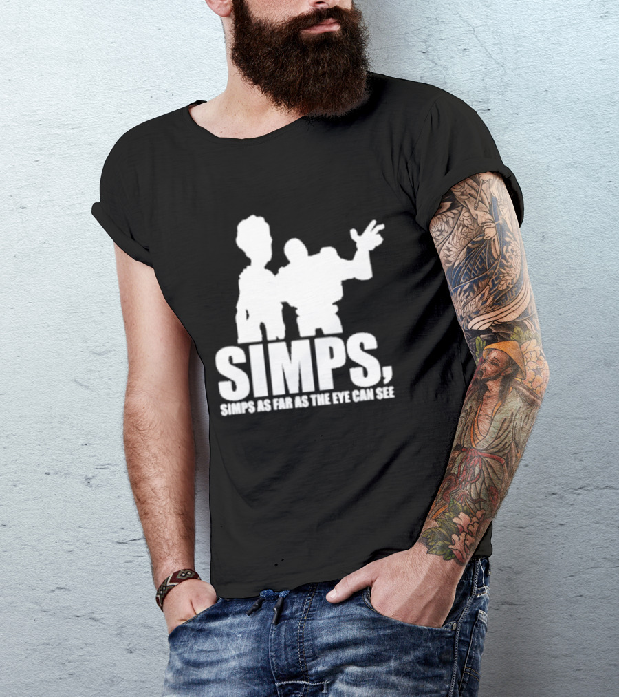 Simps Simps As Far As The Eye Can See Duo Silhouette Pop Culture Mashup T-Shirt