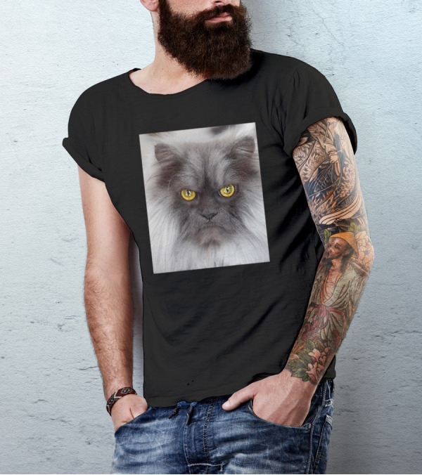Jun The Angry Cat Golden Eyes Grumpy Expression T-Shirt