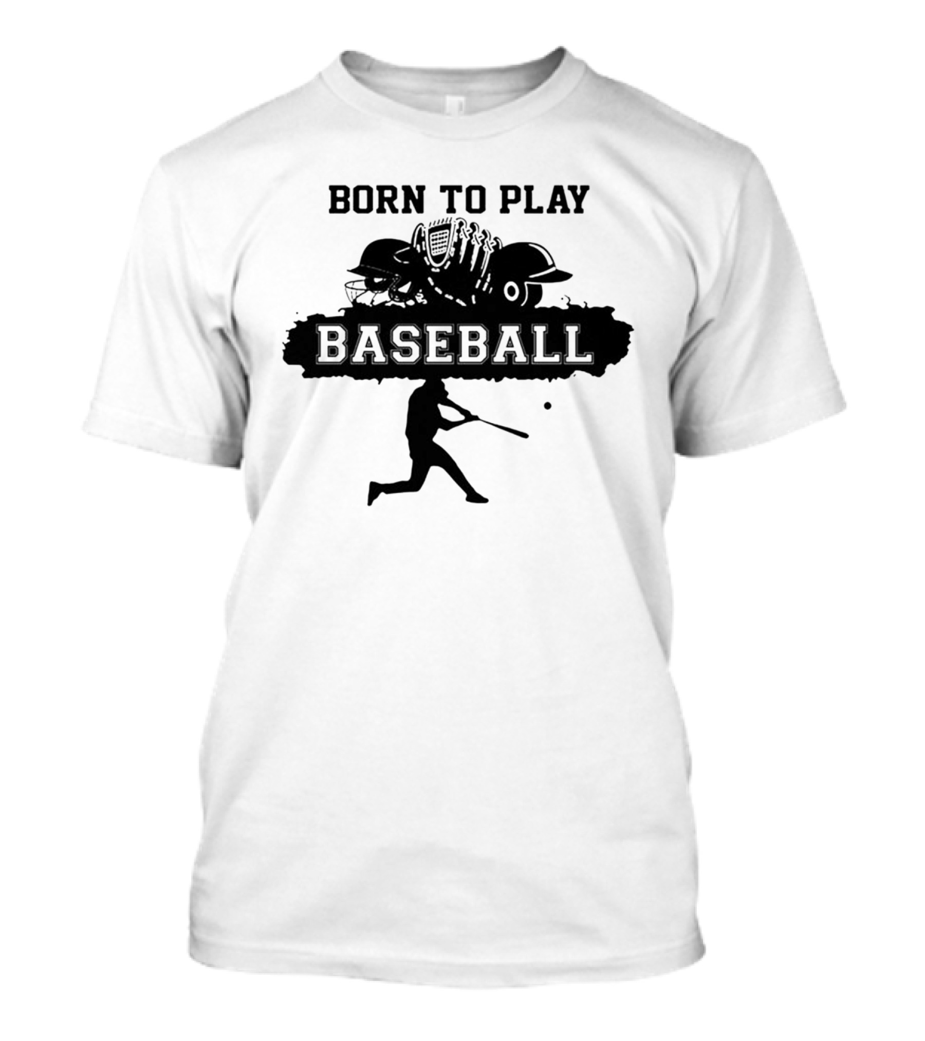 BORN TO PLAY BASEBALL FORCED TO GO TO SCHOOL WITH SILHOUETTE AND SPORTS GEAR T-Shirt