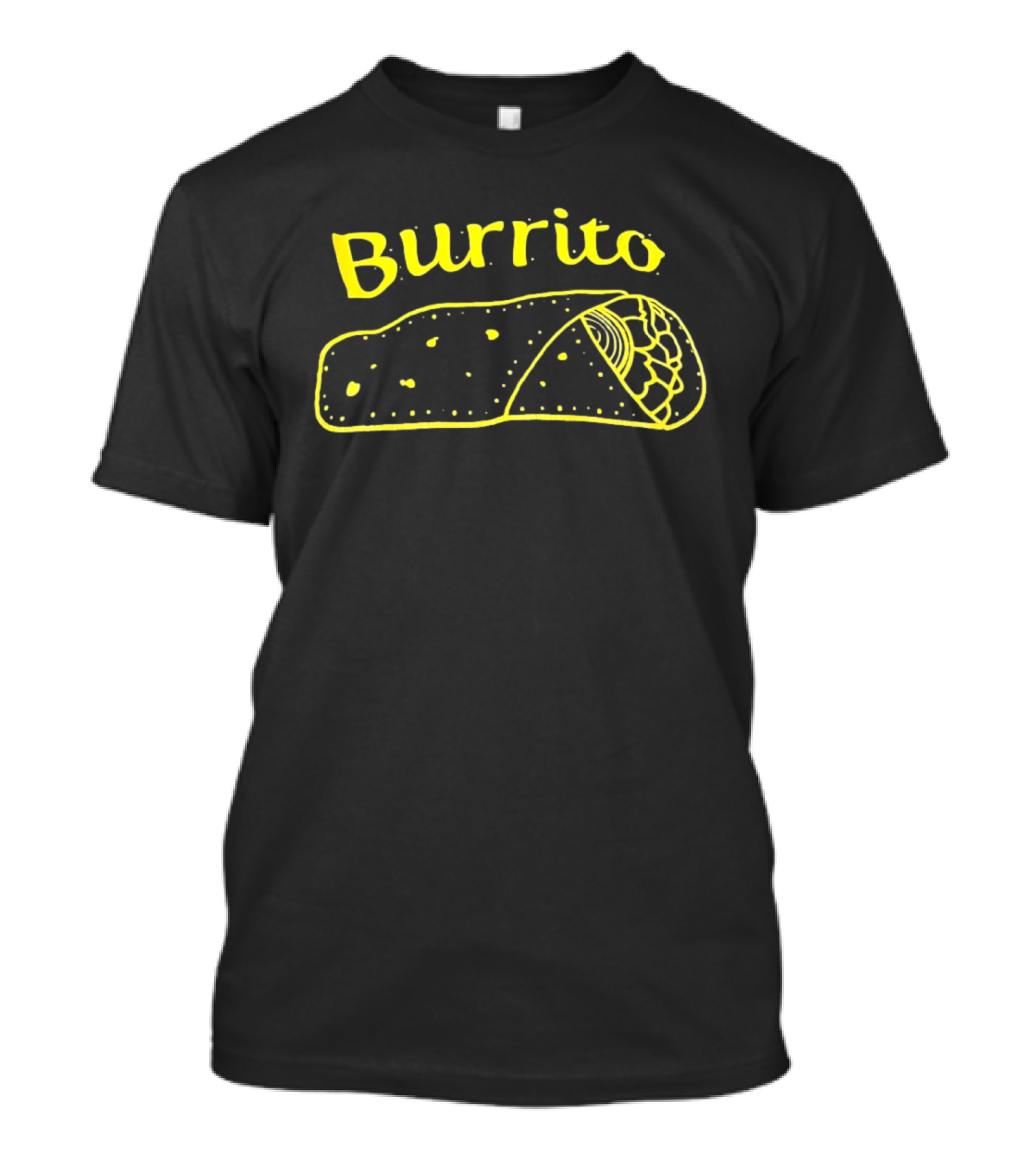 Burrito Sketch Yellow Food T-Shirt