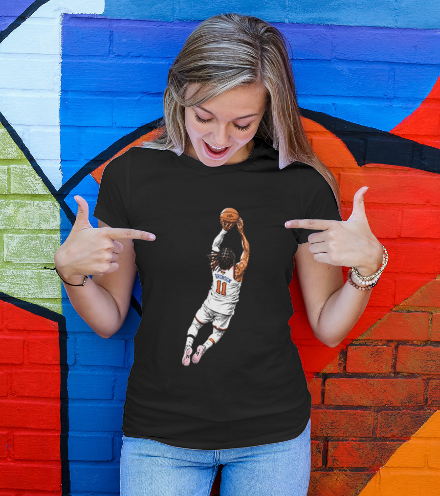 Jalen Brunson Dunking Action New York Knicks Basketball 11 Jersey T-Shirt