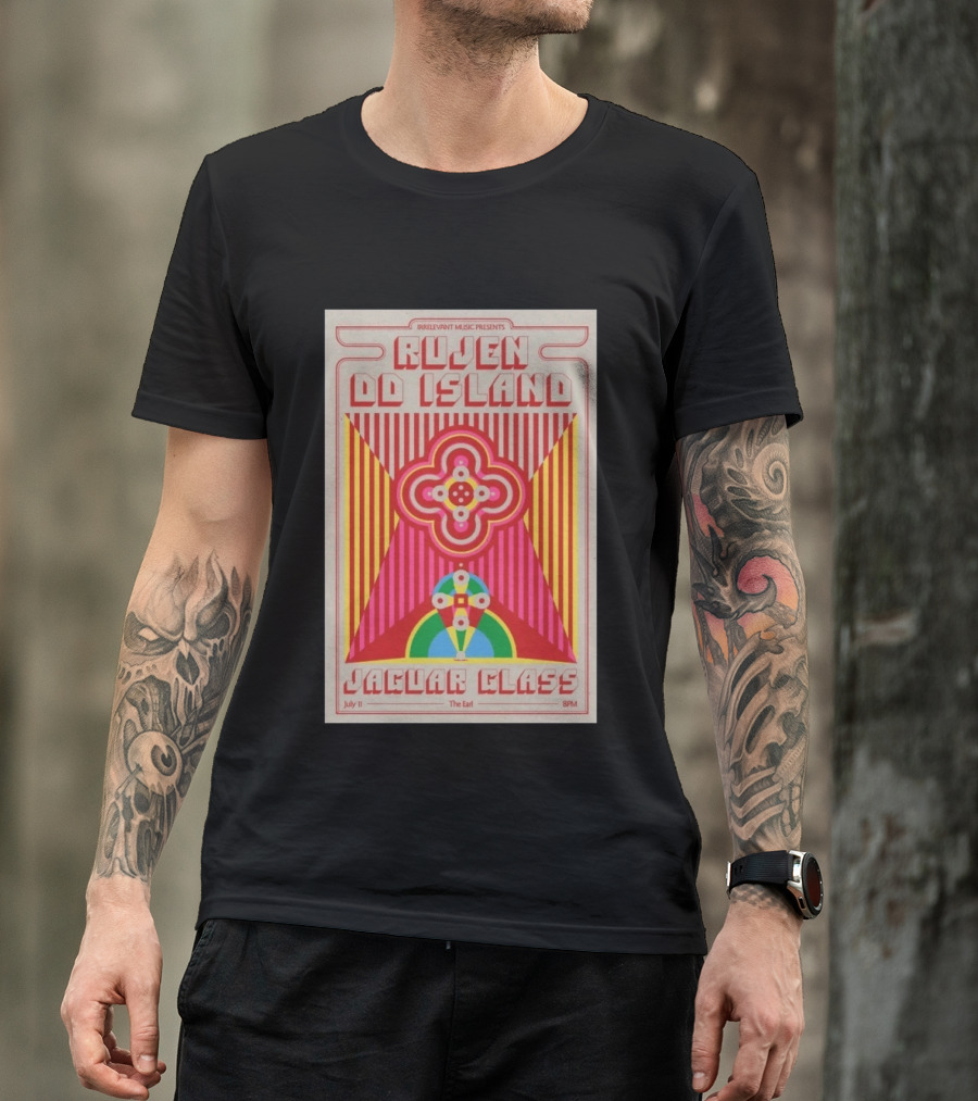 Irrelevant Music Presents Rujen DD Island Jaguar Glass July 11 The Earl 8PM T-Shirt