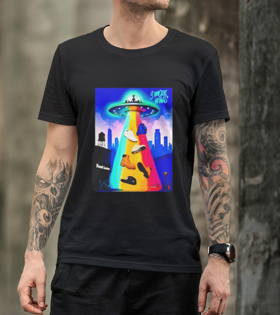 San Antonio Spurs Victor Wembanyama 3 More Wins UFO Abduction Foot Locker T-Shirt
