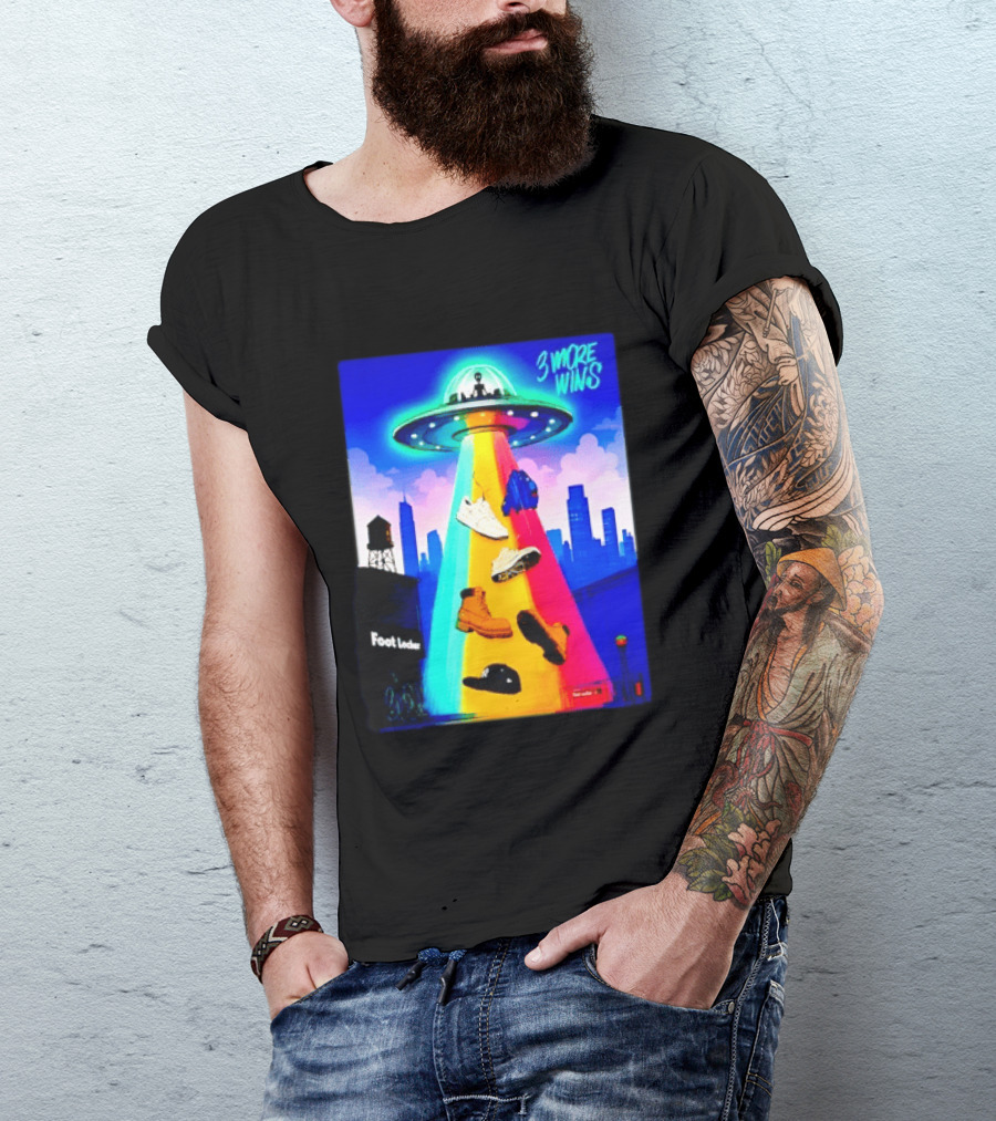 San Antonio Spurs Victor Wembanyama 3 More Wins UFO Abduction Foot Locker T-Shirt
