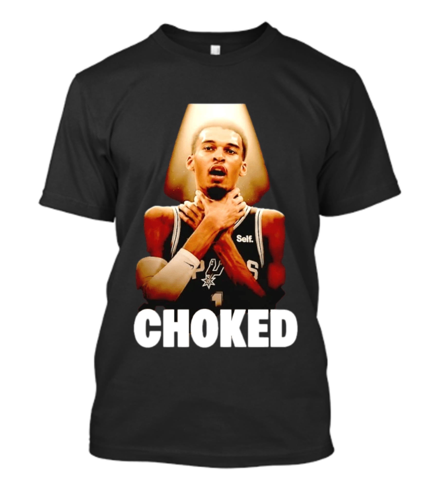 San Antonio Spurs Victor Wembanyama Choked Basketball Meme T-Shirt