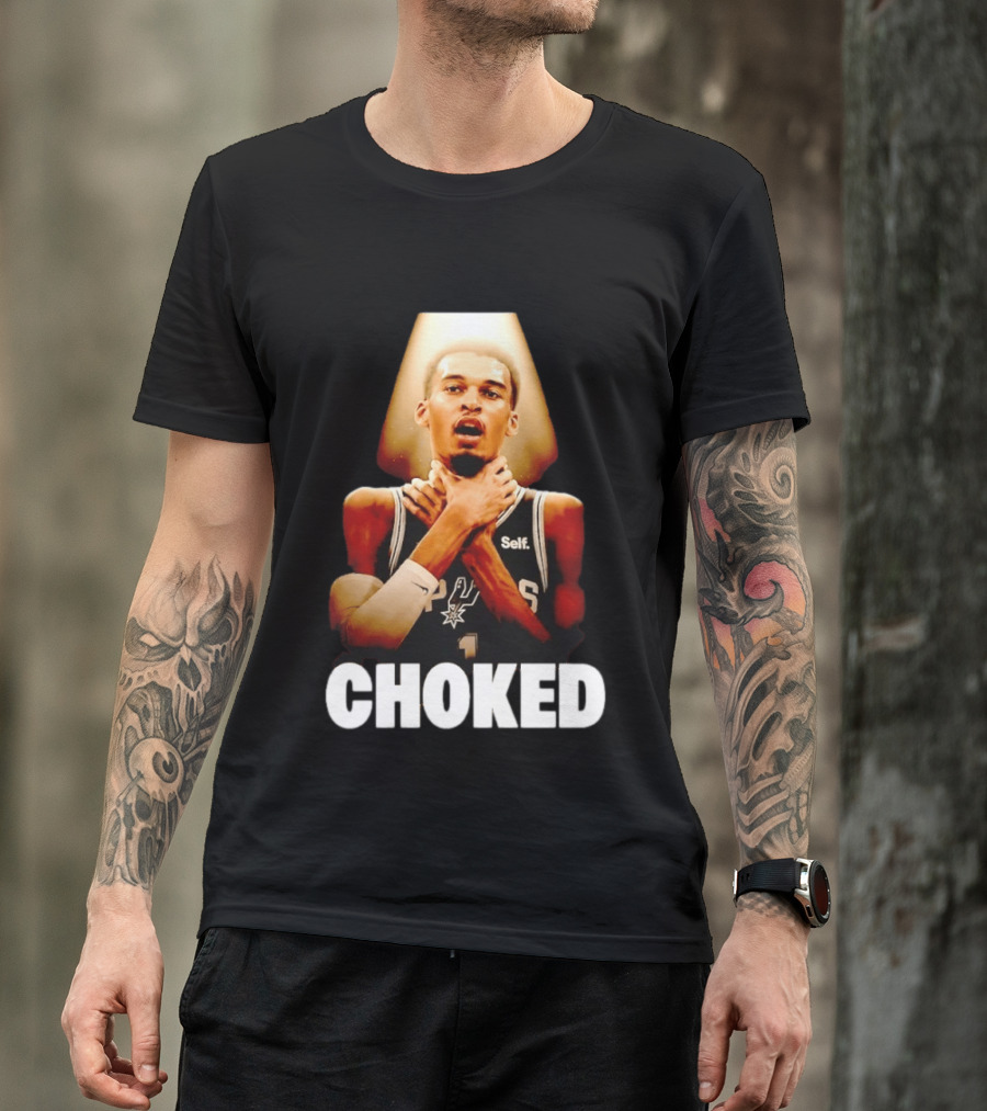 San Antonio Spurs Victor Wembanyama Choked Basketball Meme T-Shirt