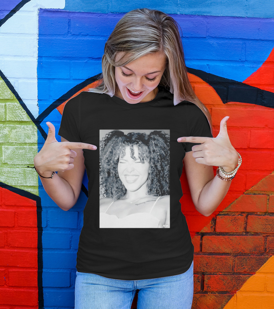AEW Willow Nightingale Smile Black And White T-Shirt