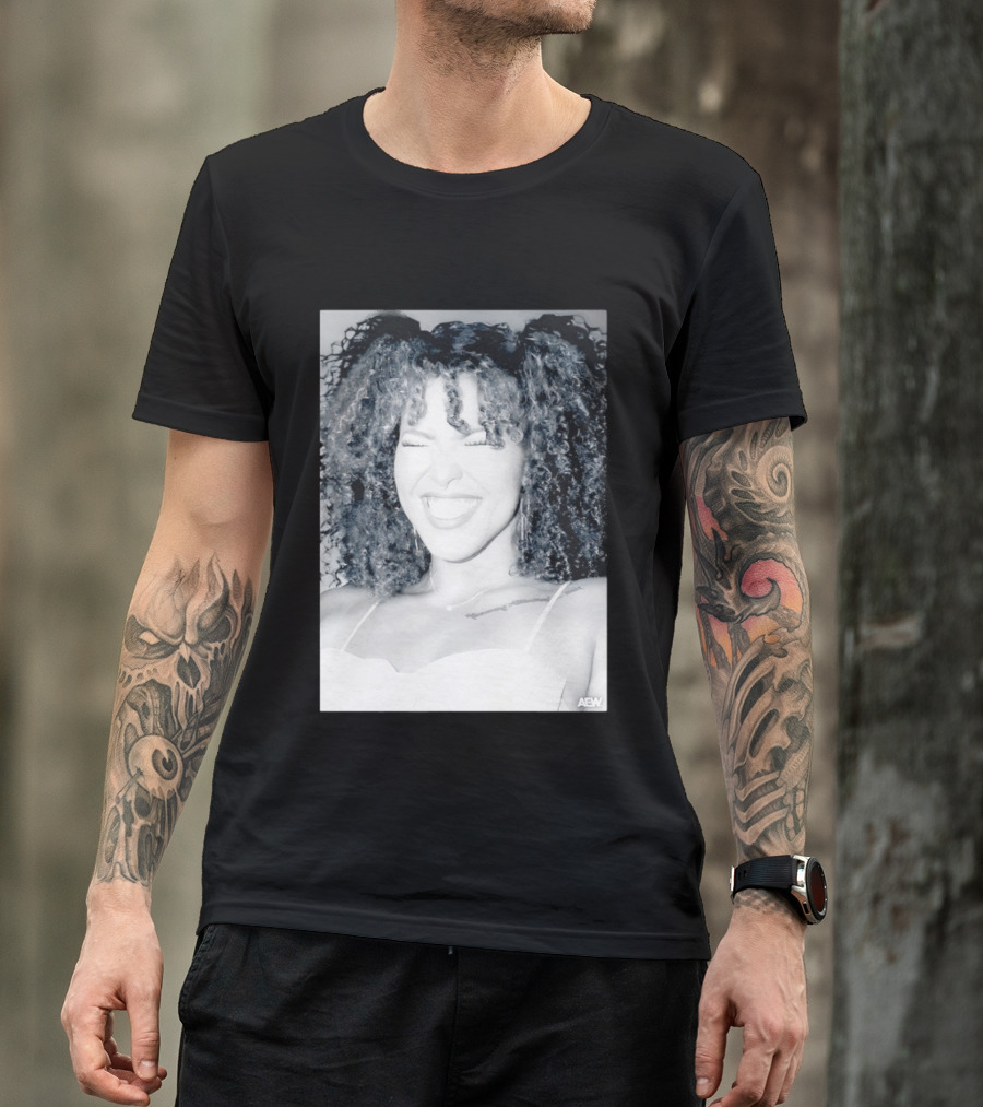 AEW Willow Nightingale Smile Black And White T-Shirt
