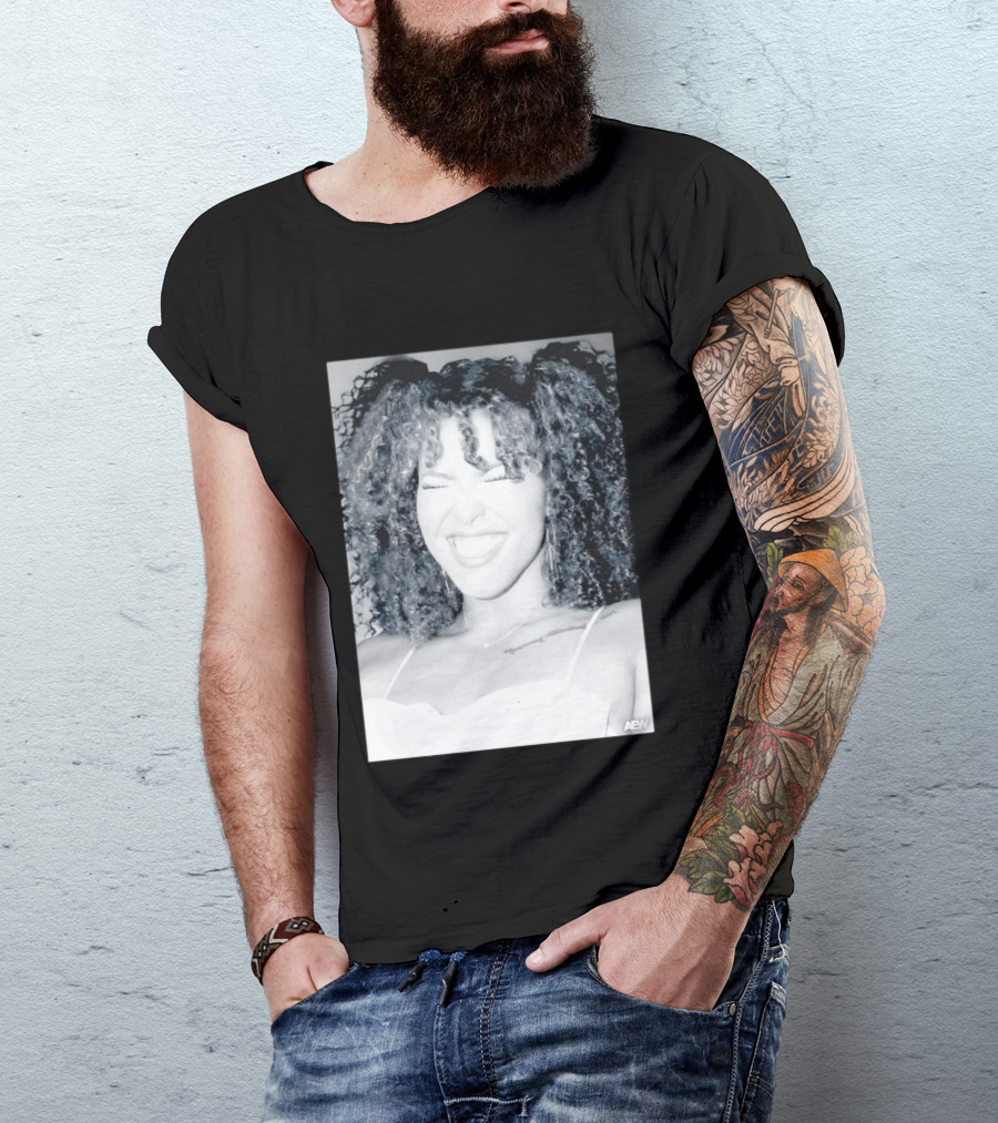 AEW Willow Nightingale Smile Black And White T-Shirt