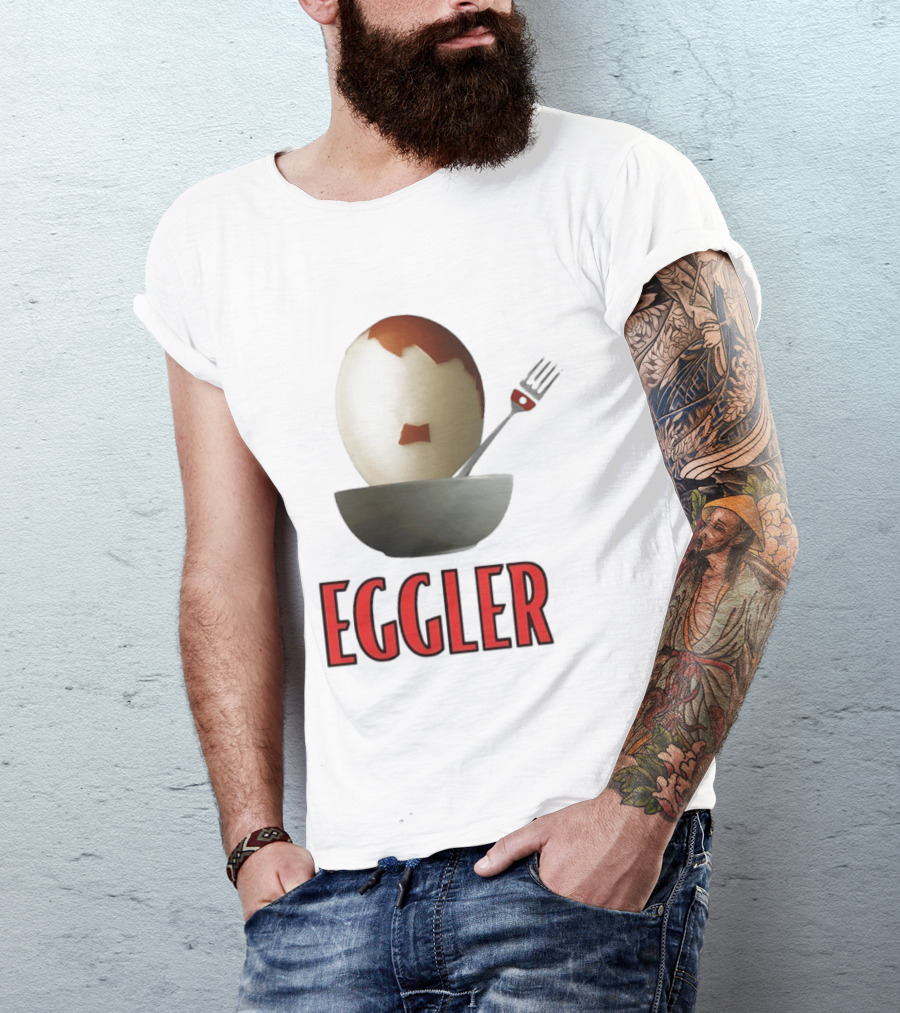Eggler Chicken Egg Bowl Fork Comedy T-Shirt