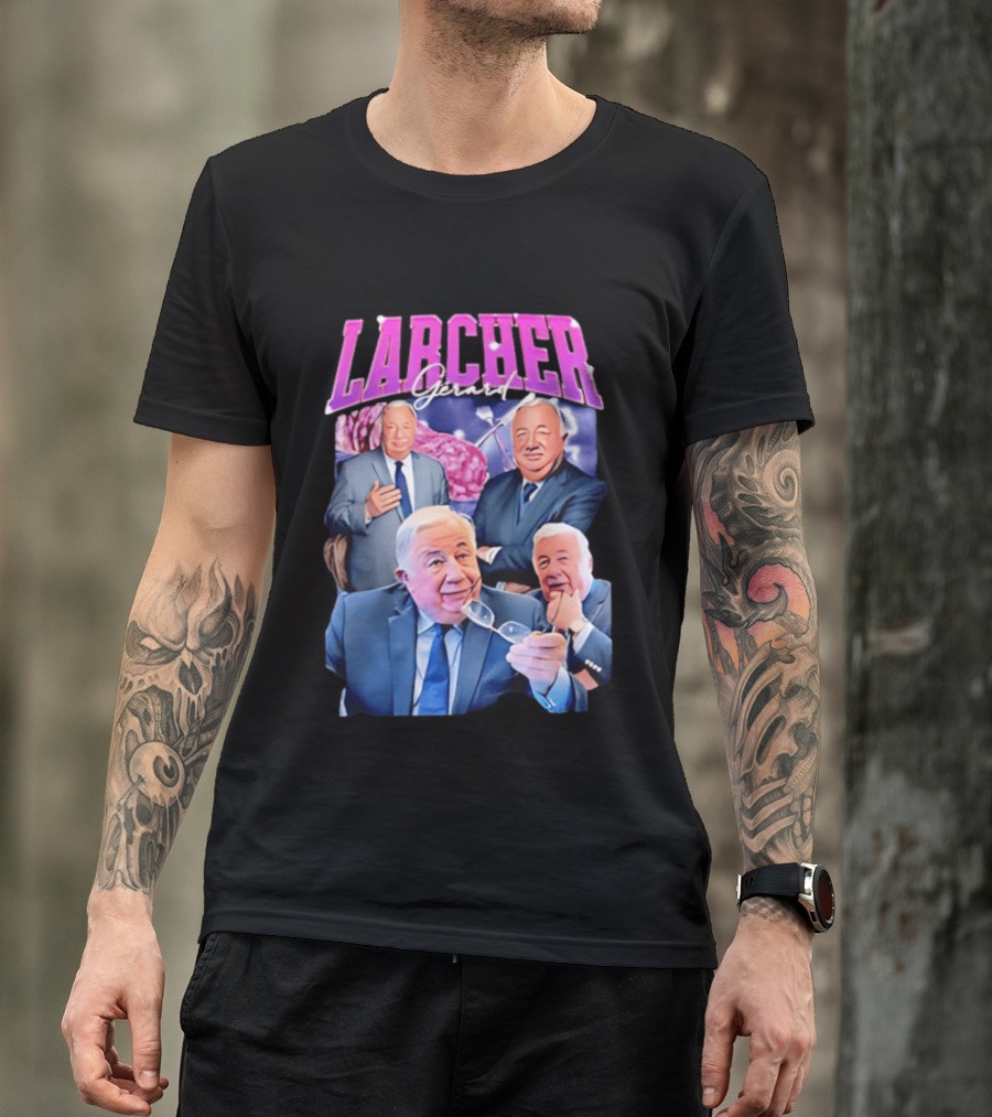 Larcher Gérard 90s Bootleg Style Retro Collage T-Shirt