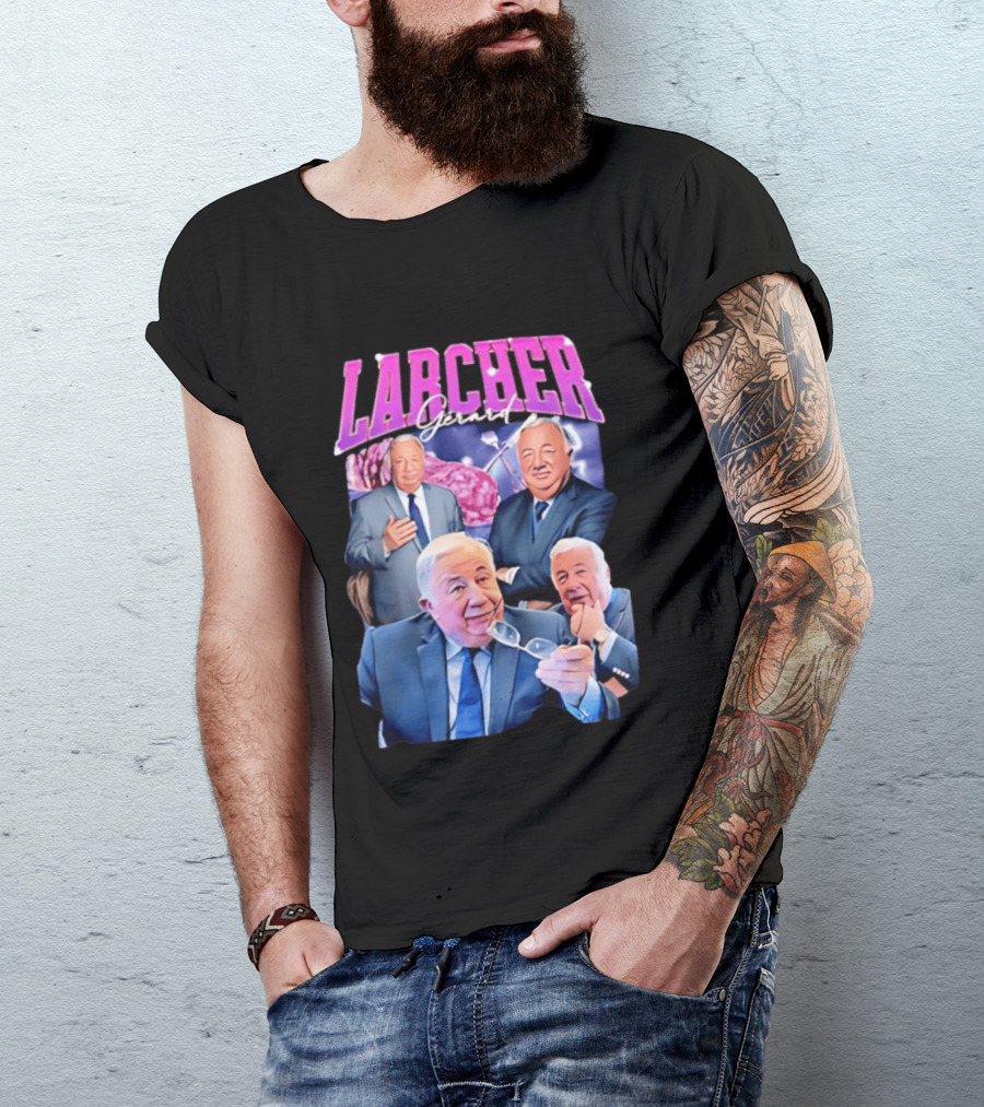 Larcher Gérard 90s Bootleg Style Retro Collage T-Shirt