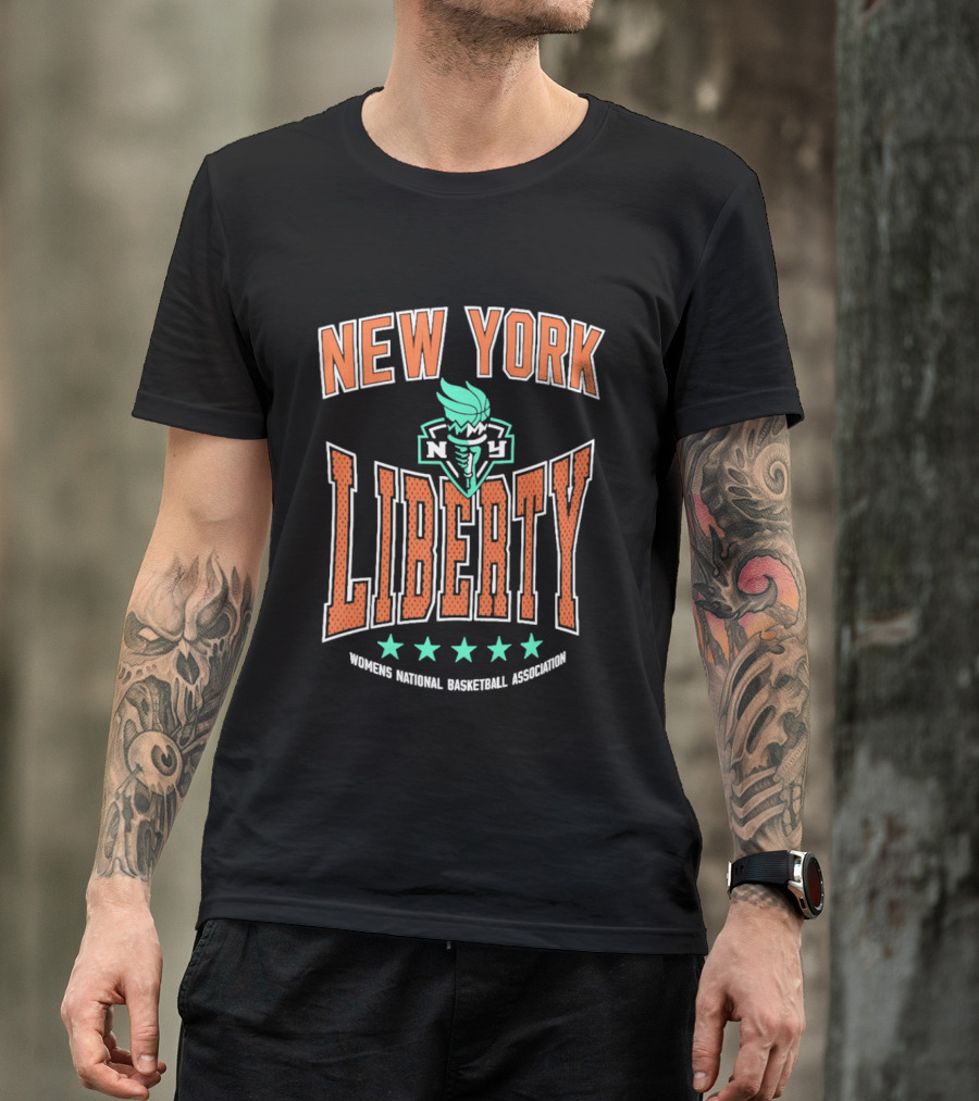 New York Liberty WNBA Women's National Basketball Association 2026 Starter Center Squeeze T-Shirt